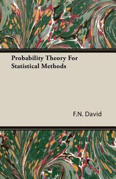 Paperback Probability Theory for Statistical Methods Book