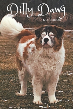 Paperback Dilly Dawg Notebook: Lined Journal Pages With Black and White Photos of Blind Senior Rescue Dog Dilly Book