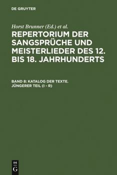 Hardcover Katalog Der Texte. Jungerer Teil (I - R) (German Edition) [German] Book