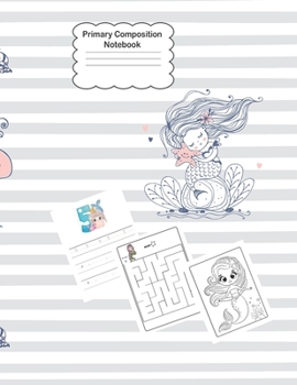 Mermaid Primary Composition Notebook: Primary Story Journal Half Page Dotted Midline with Picture Space - Learn to Draw and Write Primary Journal Grades k-2 ... Mermaid Exercise Book 8.5 x 11