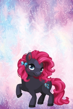 Glamour Pony Notebook: Pony Notebook graph paper 120 pages 6x9 perfect as math book, sketchbook, workbook and diary with glitter