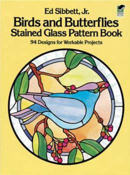 Paperback Birds and Butterflies Stained Glass Pattern Book