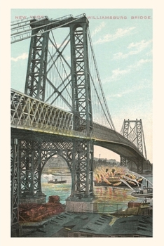 Paperback Vintage Journal Boat on Fire under Williamsburg Bridge, New York City Book