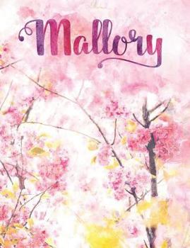 Paperback Mallory: Personalized Journal - A Pink Cherry Blossom Diary Book