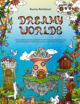 Dreamy Worlds: A Stress-Relieving Coloring Book for Adults Featuring Magical Animals, Enchanting Scenes, Relaxing Mandalas, Floral Patterns and More