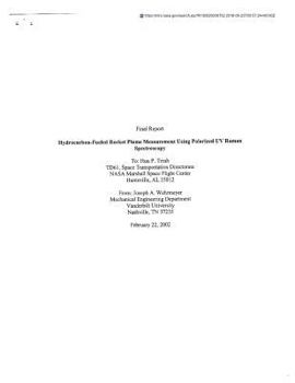 Paperback Hydrocarbon-Fueled Rocket Plume Measurement Using Polarized UV Raman Spectroscopy Book