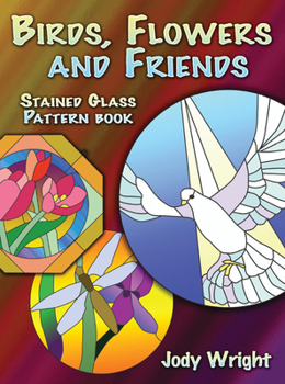 Paperback Birds, Flowers and Friends Stained Glass Pattern Book