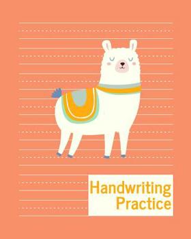Handwriting Practice: Lllama Primary Composition Book with Coral Cover Design and Dotted Midline Paper