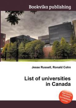 Paperback List of Universities in Canada Book