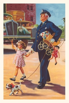 Paperback Vintage Journal Policeman Walking Little Girl Book