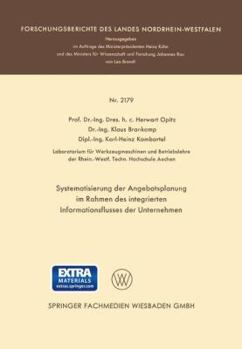 Paperback Systematisierung Der Angebotsplanung Im Rahmen Des Integrierten Informationsflusses Der Unternehmen [German] Book