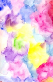 A5 Lined Notebook 110 Pages: Funny Ruled Journal Abstract Watercolor Yellow Red Purple Colorful Pattern 09D. Cute Unique Student Teacher Blank Scrapbook/ Composition/ Planner Great For Home School Off