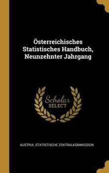 Hardcover Österreichisches Statistisches Handbuch, Neunzehnter Jahrgang [German] Book