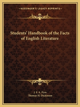 Paperback Students' Handbook of the Facts of English Literature Book