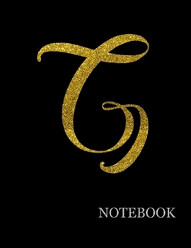 Paperback Brilliant Gold Initial G Letter Black Notebook- Brilliant Golden G Letter Black Notebook Grid Sturdy High Quality Premium White Paper 8.5x11 pages- No Book