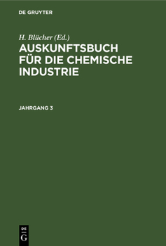 Hardcover Auskunftsbuch Für Die Chemische Industrie [German] Book