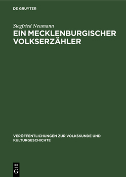 Hardcover Ein Mecklenburgischer Volkserzähler: Die Geschichten Des August Rust [German] Book