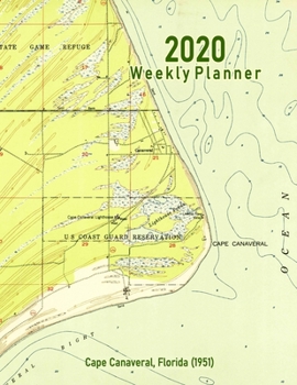 Paperback 2020 Weekly Planner: Cape Canaveral, Florida (1951): Vintage Topo Map Cover Book