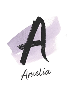 Amelia: Stylish monogram personalized dot grid journal for women & girls to write in. Features YOUR name.