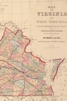 1869 Map of Virginia and West Virginia - a Poetose Notebook / Journal / Diary (50 Pages/25 Sheets)