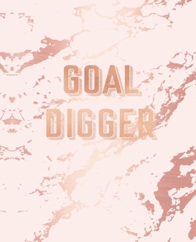 Goal Digger: Inspirational Quote Notebook, Light Purple Marble and Rose Gold | 7.5 x 9.25, 120 College Ruled Pages