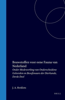 Hardcover Bouwstoffen Voor Eene Fauna Van Nederland: Derde Deel [Dutch] Book