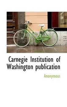 Paperback Carnegie Institution of Washington Publication Book