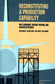 Paperback Reconstituting a Production Capability: Past Experience, Restart Criteria, and Suggested Policies Book