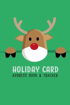 Paperback Holiday Card Address Book & Tracker: Track Six Years of Christmas Card Sending and Receiving - Reindeer Minimalist Simple Book