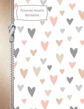 Paperback Floating Hearts Notebook: Pastel Heart Pattern College Ruled Composition Writing Notebook Book