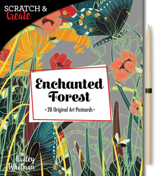 Paperback Scratch & Create: Enchanted Forest: 20 Original Art Postcards Book