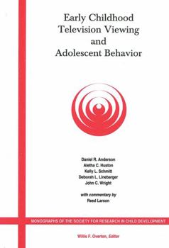 Paperback Early Childhood Television Viewing and Adolescent Behavior, Volume 66, Number 1 Book