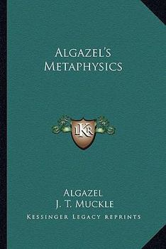Paperback Algazel's Metaphysics Book