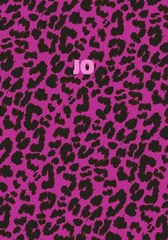 Paperback Jo: Personalized Pink Leopard Print Notebook (Animal Skin Pattern). College Ruled (Lined) Journal for Notes, Diary, Journa Book