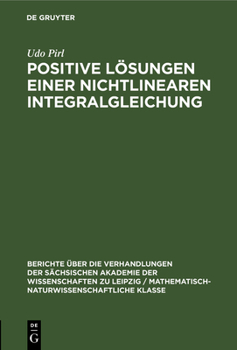 Hardcover Positive Lösungen Einer Nichtlinearen Integralgleichung [German] Book