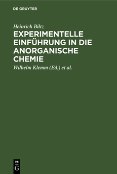 Hardcover Experimentelle Einführung in Die Anorganische Chemie [German] Book