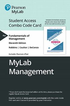 Printed Access Code Mylab Management with Pearson Etext -- Combo Access Card -- For Fundamentals of Management [With Access Code] Book