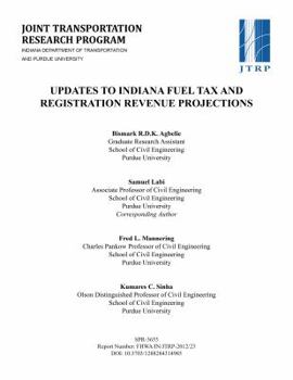 Paperback Updates to Indiana Fuel Tax and Registration Revenue Projections Book