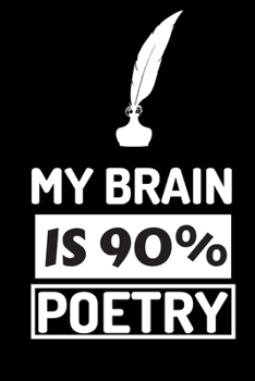 Paperback My Brain Is 90 Percent Poetry: Notebook - College Rule Lined Poetry Journal To Write In For Women, Men, Kids & Teens Gift For Poets (Poem Journal) Book