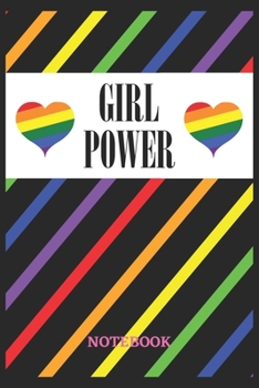 GIRL POWER Notebook: 6x9 inches - 110 graph paper, quad ruled, squared, grid paper pages - Greatest LGBTQ Rainbow Hearts Journal - Gift, Present Idea