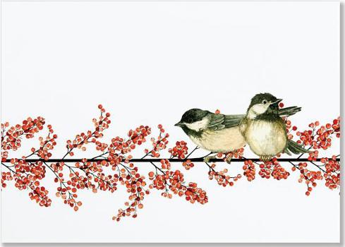 Cards DLX Bx: Winterberry & Chickadees Book