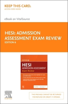 Printed Access Code Admission Assessment Exam Review Elsevier eBook on Vitalsource (Retail Access Card): Admission Assessment Exam Review Elsevier eBook on Vitalsource (R Book