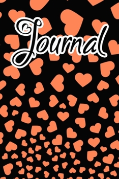Paperback Journal: Coral Pink Falling Hearts Journal for women to write in Book
