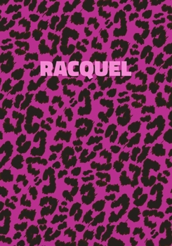 Paperback Racquel: Personalized Pink Leopard Print Notebook (Animal Skin Pattern). College Ruled (Lined) Journal for Notes, Diary, Journa Book