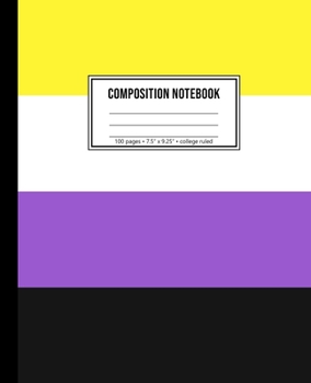 Paperback Composition Notebook: 100 Page College Ruled Nonbinary Flag Notebook Book