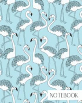 Paperback Notebook: Large College Ruled Notebook for Everyday Use Fun Aqua Flamingo Pattern Book