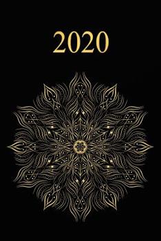 2020: Agenda semainier 2020 - Calendrier des semaines 2020 - Turquoise pointill� - Mandala en or noir