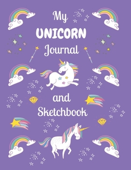 My Unicorn Journal and Sketchbook: Notebook for Kids, White Unicorns with Purple