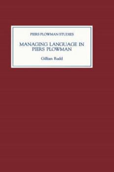 Hardcover Managing Language in Piers Plowman Book