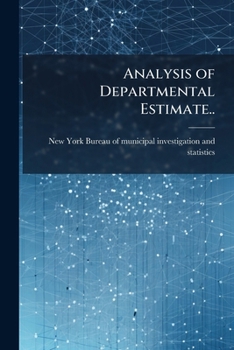Paperback Analysis of Departmental Estimate.. Book